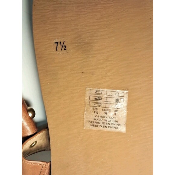 KELSI DAGGER Brooklyn Surface Studded Flat Sandal Leather Brown Gold Size 7.5 - Picture 8 of 8